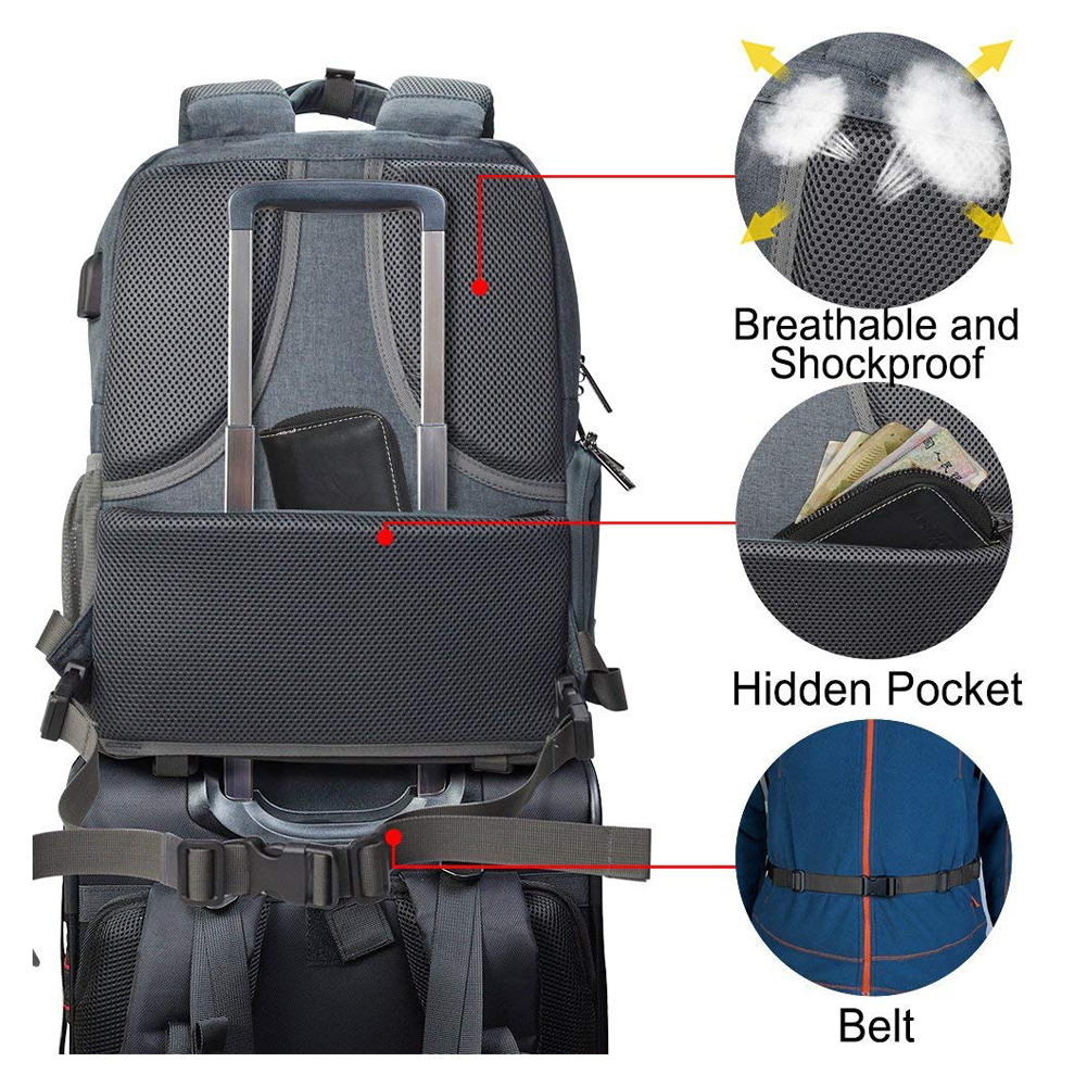 Caden L5 (M) Backpack Waterproof with USB Charging Port Notebook 14 นิ้ว